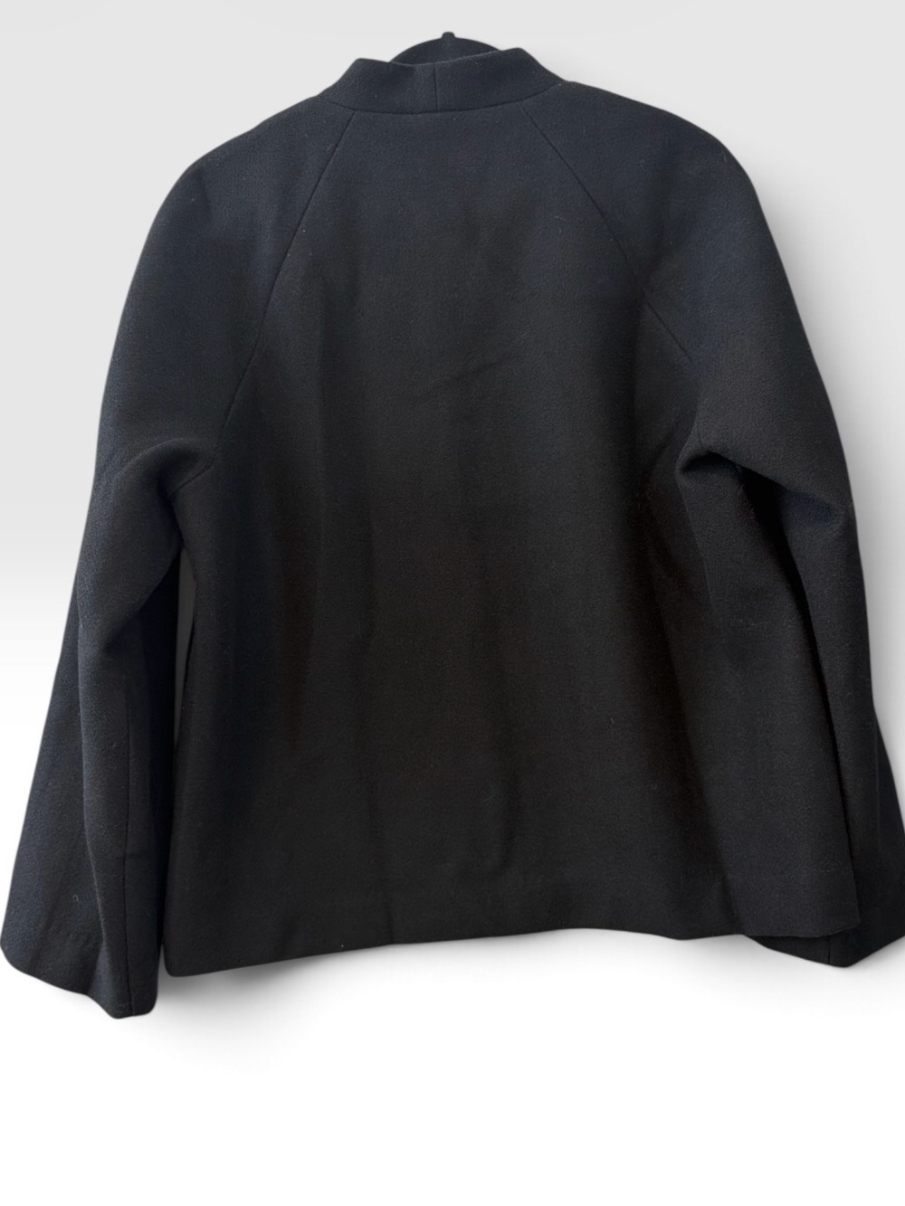 Commense V neck belted cotton blend Coat. With Black Textured Waist Belt - Picture 3 of 6